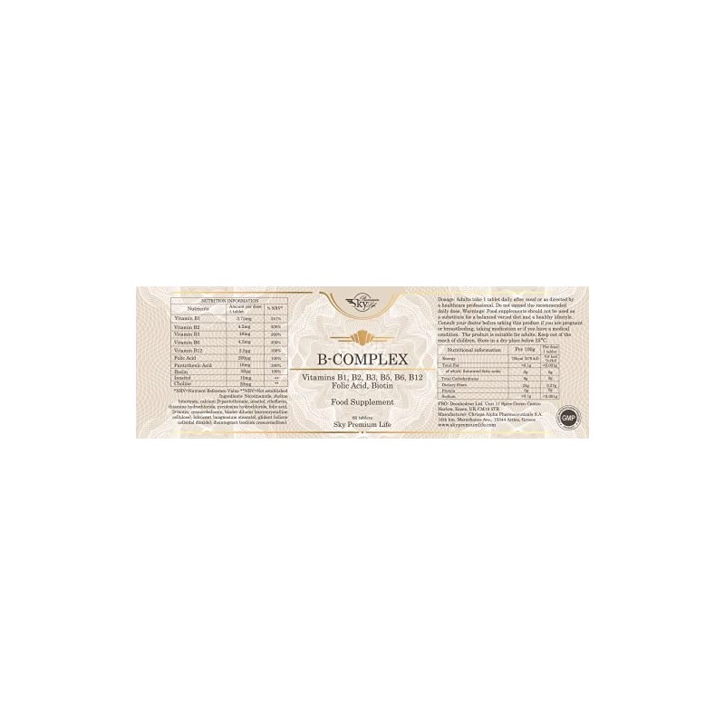 Sky Premium Life Vitamin B Complex with Vitamins B1, B2,