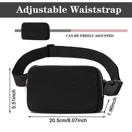 Fashion Waist Packs Adjustable Waterproof Bum Bags, Bumbags for Ladies and Also Bumbags for Men with Leather Ferrule, Fanny Pack for Women Men Waist Bag for Hiking, Jogging and Travel Bag Purse.