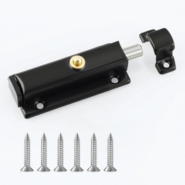 Mooche Door Bolts Black, Door Bolts for External Doors Automatic Spring Sliding, 70MM Zinc Alloy Door Bolt Latch Lock, Suitable for Internal and External Doors Shed Gate or Garage Door Garden