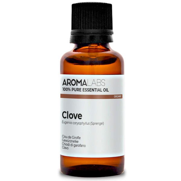 BIO - Clove Essential Oil - 30mL - 100% Pure, Natural, Chemotyped and AB Certified - AROMA LABS (French Brand)