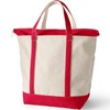 Lands' End Natural Zip Top Canvas Tote Bag Natural/heritage Red