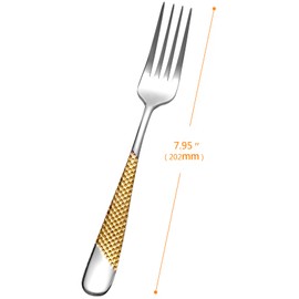 Xideman® Premium Hammered Dinner Forks (20.7cm), 6-Piece, 18/10 Stainless Steel Cutlery Forks Set, Table Forks for Home/Kitchen/Restaurant or Hotel, Dishwasher Safe (Silver Gold)