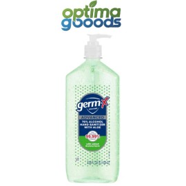 Germ-X Hand Sanitizer 1L Pump Bottle w/ Aloe & Vitamin E, Moisturizing Gel.