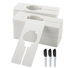 SHEUTSAN 100 PCS 12.5 x 5cm Plastic Clothing Rack Dividers, Rectangular Clothing Size Dividers, White Closet Dividers for Closet, Cloth Store, Department Stores