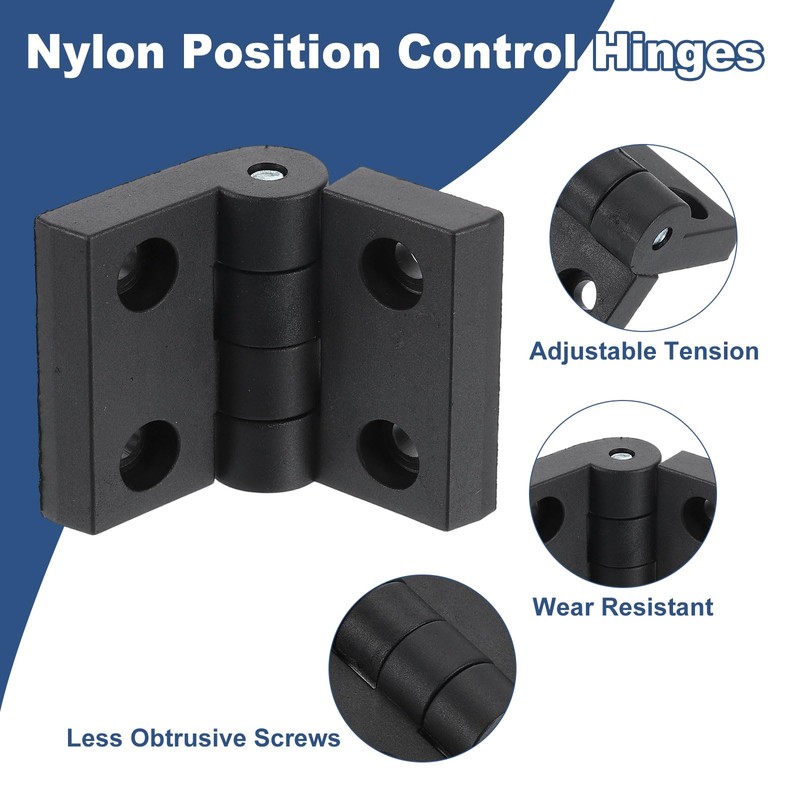 uxcell 2Pcs Torque Hinge, 71x50x9mm Nylon Adjustable Position Control Hinges,