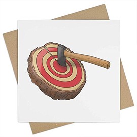 'Axe Throwing Target' Blank Greeting Card (GC00048507)