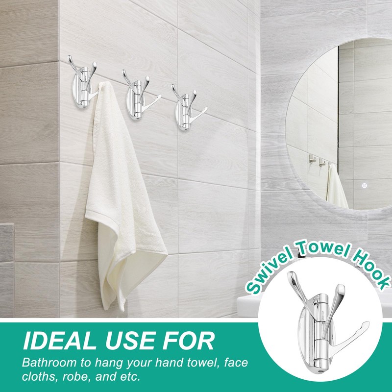 PATIKIL Swivel Towel Hooks Foldable Towel Hook Clothes Hooks Hanger