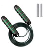 1 adjustable weighted segmented skipping rope, black and green color