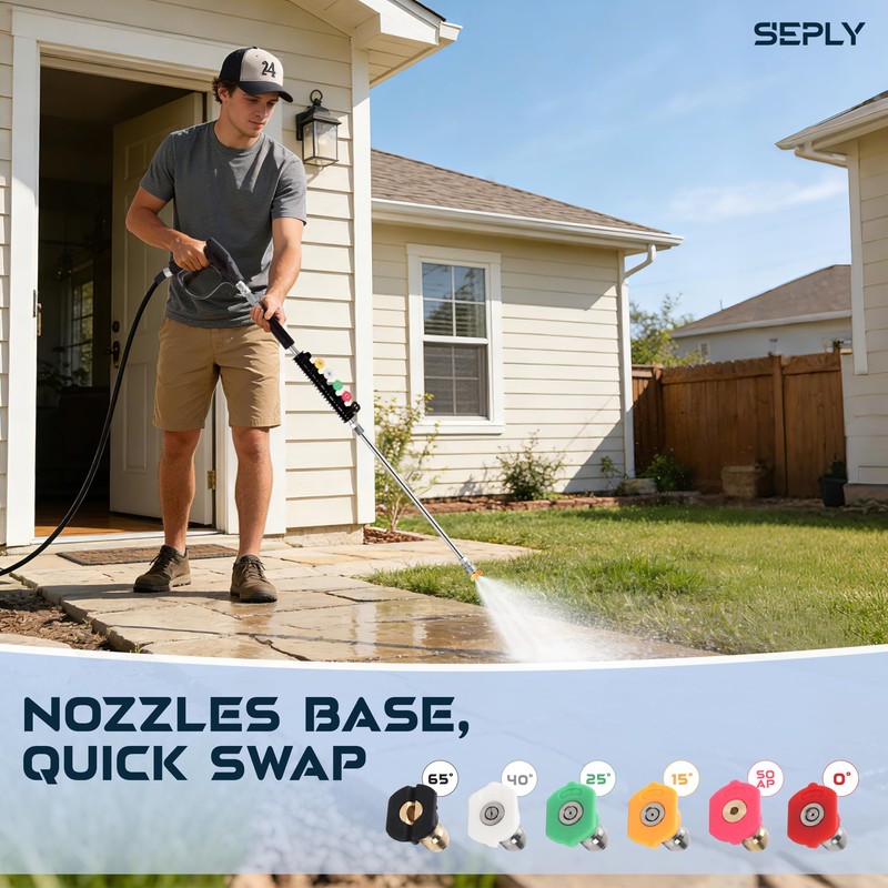 SEPLY 9 Pack Pressure Washer Extension Wand, Stainless Steel Power