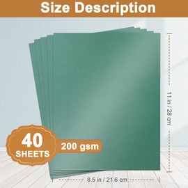 Silunkia 40 Sheets Christmas Green Shimmer Cardstock 8.5 x 11 Scrapbook Paper, 75lb Dark Green Card Stock Printer Paper for DIY Cards, Thanksgiving Cards, Invitations, Anniversary Card