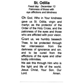 St. Odilia - Prayer - Relic Laminated Holy Card - Blessed by Pope Francis
