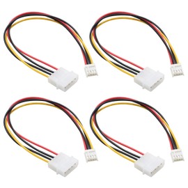 ThtRht 4 Pack Molex to Floppy Adapter 4 Pin IDE to 4P FDD Hard Drive Power Supply Cable Connector Convertor Extension Cord Wire for Old Computer Desktop PC Internal Device Component DIY