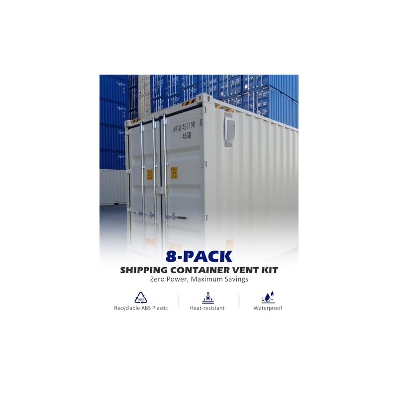 SPARKWHIZ 8 Pack Shipping Container Vent, Cross Flow Ventilation,Reduce Heat
