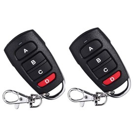 2Pcs Universal Remote Control Garage Door Opener, Garage Door Electric Gate Cloning Remote Control, 433MHZ Programmable Learning
