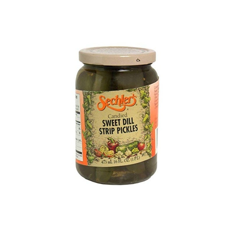 Sechler's, Pickle Candied Sweet Dill Strip, 16-Ounce (6 Pack)