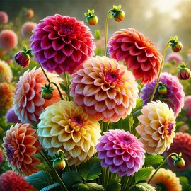 22Day Seeds: Seeds Dahlia Double Mix/Annual Flowers