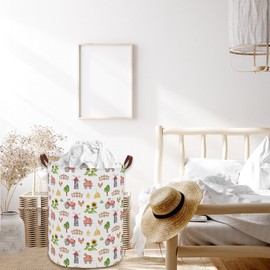 DDBASKET Kids Laundry Basket Farm Hamper for Nursery Boy and Girl Cute Kids Toys Storage Bin Organizer Room Decor for Home(Farm)