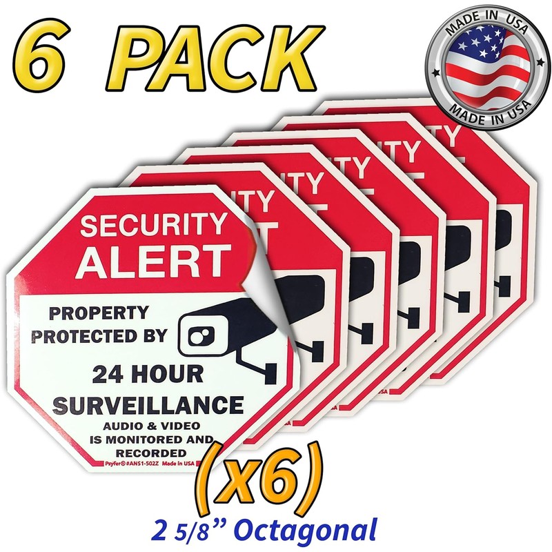Psyfer Fade-Free UV Security Window Stickers 6 Pack 2⅝ Inch
