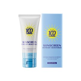 Erfrischende Sonnenschutzcreme SPF 100, Sunscreen, Hohe UV-Schutz mit Breitem Spektrum, Wasserdicht und Schweißresistent, Ideal für Gesicht und Körper i