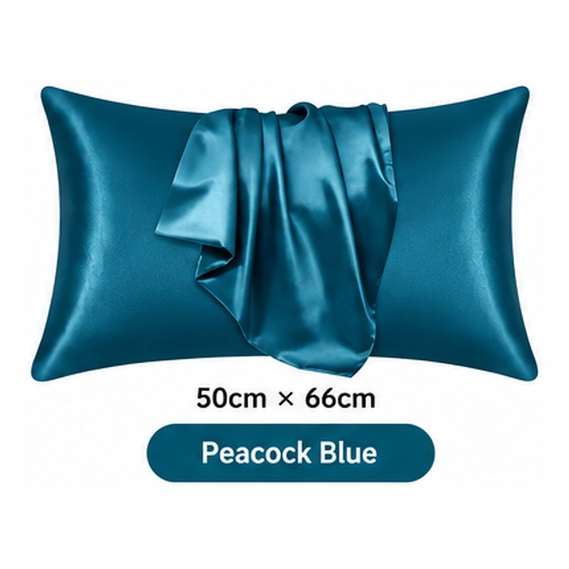 Silk-Style Pillowcase for Bedroom Bedding – Smooth Solid Color Pillow
