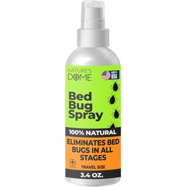 Nature’s Dome Bed Bug & Mite Spray – TSA-Approved 3.4 oz Travel Size– 100% Efficacy, Destroys Eggs & Resistant Strains, Made from Natural Ingredients