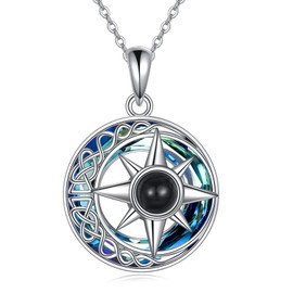 DAYLINLOVE Crystal Necklace 925 Sterling Silver Owl/Fox/Cat/Raccoon/Father Daughter/Sister Pendant Necklace Jewellery for Women Sister Daughter, Sterling Silver, Not known.