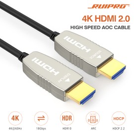 RUIPRO 4K HDMI Fibre Optic Cable 10 meters 18Gbps 4K@60Hz ARC HDR10 Ultra Slim Flexible HDMI 2.0b Cable