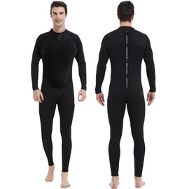 One-Piece Wet Suit, Men's Women's One-Piece Neoprene 3 Mm Full Body Wet Suit For Above 20 Degrees Celsius Diving Snorkeling Deep Diving (L)