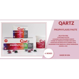 QARTZ PROPHY PASTE CUPS BUBBLE GUM COARSE 200/BOX DENTAL W/FLOURIDE - 6 BOXES