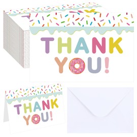 Motiskyy 50 Pcs Sprinkle Thank You Cards Bulk Baby Shower Thank You Cards with Envelopes for Birthday Baby Shower Wedding