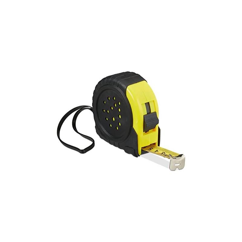 Relaxdays Tape Measure; Retractable Pro Measuring Tool, 10 m, cm