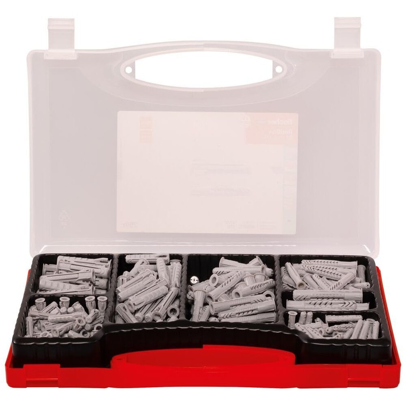 fischer 40991 UX SX Plug Assortment Box, Grey, 290 Teile