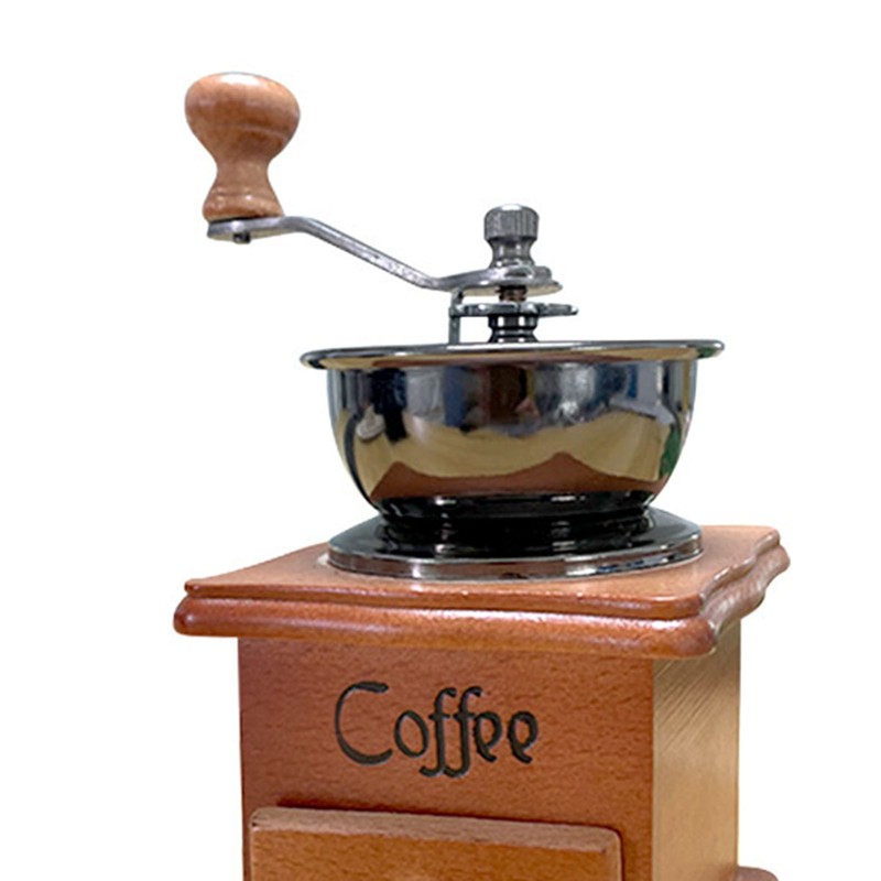 Manual Coffee Grinder Italian Retro Portable Stainless Steel Brown Hand