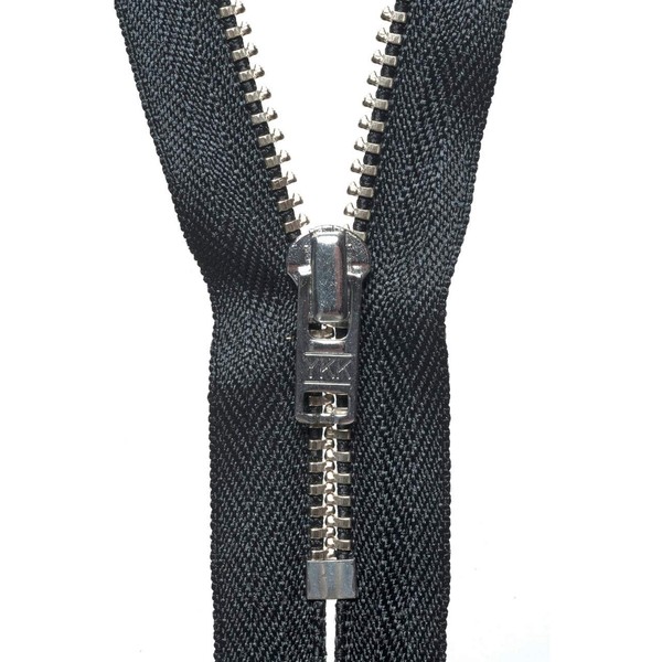 Premium Quality YKK Metal Trouser Zipper Zips Semi- Auto Lock Slider Heavy Metal Teeth (Black, 18cm (7 inches))