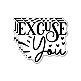 (3PCS) Excuse You Sticker for Phone Tablet Laptop Car Truck Window | 2" Sticker |