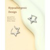 Desnuage Silver Star Huggie Earrings Hypoallergenic Minimalist Hoop Earrings Everyday