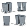 ‌Pull Out Trash Can Under Cabinet 2x25 QT, Dual Bin