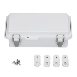 Zhiyavex Junction Box,ABS Plastic Dustproof Waterproof IP67 Universal Electrical Boxe,Electrical Connection Case for Outdoor,DIY Electrical Project Enclosure,with Stainless Steel Latches,100x200x70mm