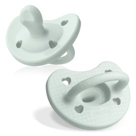 Chicco PhysioForma® Luxe - Chupete de silicona de una pieza para bebés de 0 a 6 m | Escudo texturizado de moda | última intervensión de BPA y látex | Funda esterilizante reutilizable | menta, 2