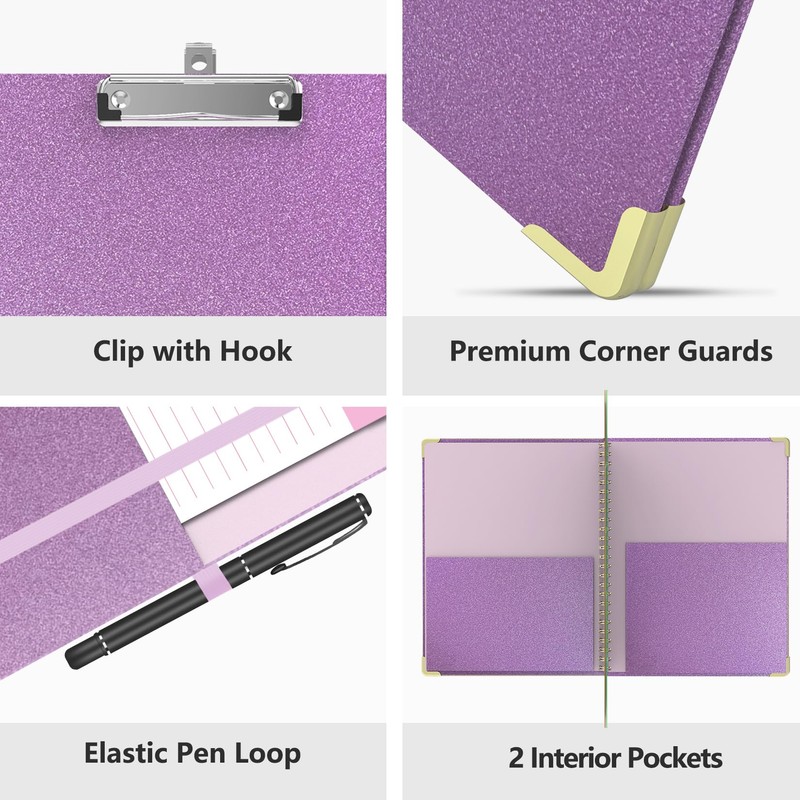 Clipboard Folio with Storage Clipboards Padfolio Notebook for Letter Size