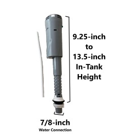 NUFLUSH Replacement Adjustable Fill Valve with Filter for Easy Cleaning