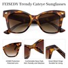 FEISEDY Trendy Polarized Sunglasses, Retro Cateye Frame for Women, UV400