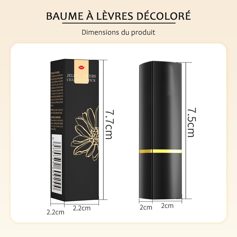 Crystal Flower Lipstick Temperature Changing Moisturizing Long Lasting Waterproof Lip