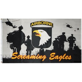 Army 101st Airborne Screaming Eagles Soldiers 3x5 3'x5' Polyester Flag 100D
