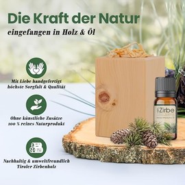 sagl.tirol sagl.tirol? Zirbenholz Set mit Zirbensp?ne und 10 ml Zirben?l - Zirbelkiefer ?l C Zirbenduft und Deko aus Zirbelkiefer C Nachhaltige Zirbenholz Produkte, Zirbenwrfel, Raumduft Zirbe - naturbelassen
