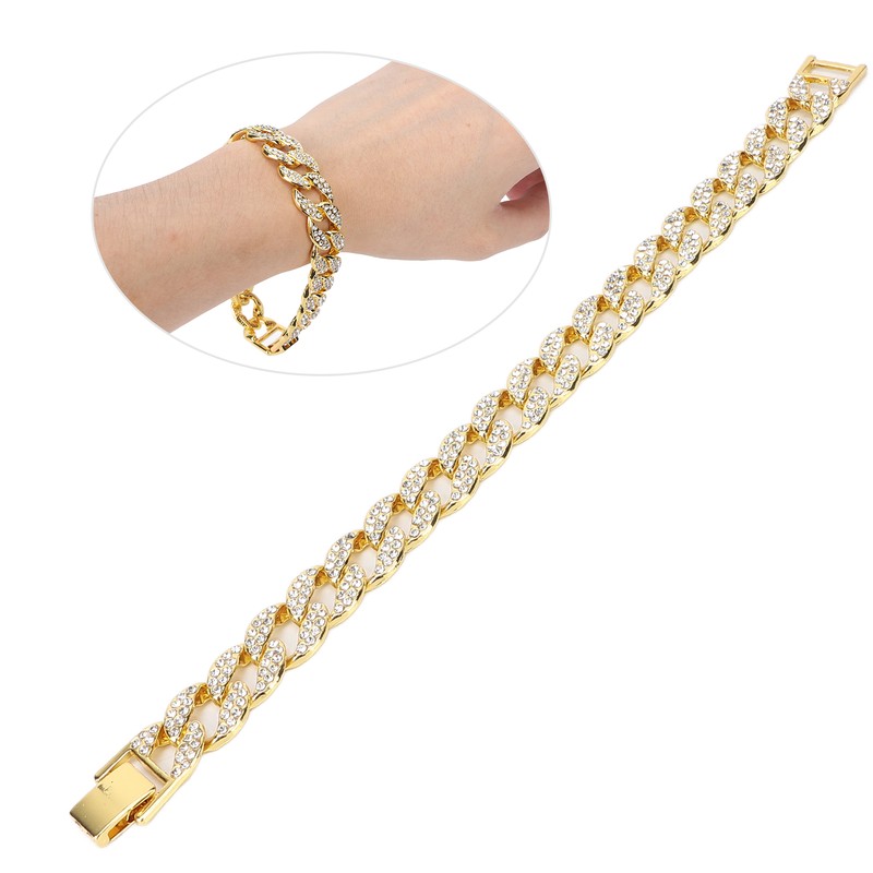 Cuban Bracelet Cuban Boutique Rhinestone Jewelry Hip Hop Couple Bracelet