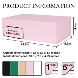 LFBOX Pink Gift Box with Magnetic Lids 13.8x8.3x4.4 in, Large Bridesmaid Groomsman Proposal Boxes 5 Pack, Collapsible Rectangle Storage Box