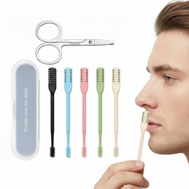 5Pcs 2 en 1 Rasuradora de Nariz y 1pc Tijeras Cortador de Pelo Nasal