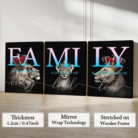 Family Letter Pattern Wall Decor Canvas Painting, 3 Counts Waterproof Home Decor Wall Art Painting, Wall Art Decor for Home Living Room Bedroom Office - Specification: 12*16inch(Framed)-D*3 Counts, Color: Multicolor