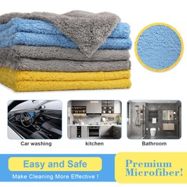 RIDE KINGS - Toalla de microfibra para limpieza de automóviles, suministros de limpieza mejorados de 450 g/m², ultra gruesa, detalles de toallas, trapos de microfibra para limpieza interior de coche,